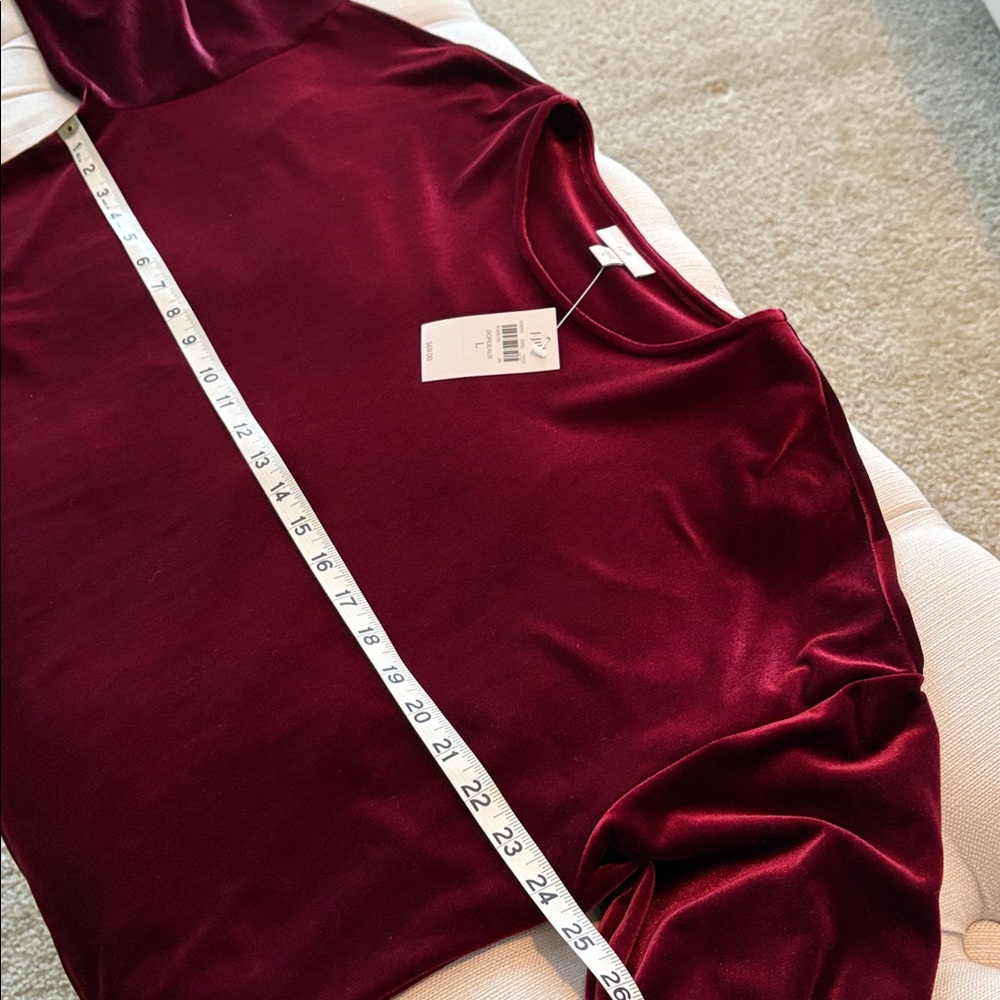 J. JILL bordeau colored velvet top - Picture 4 of 7